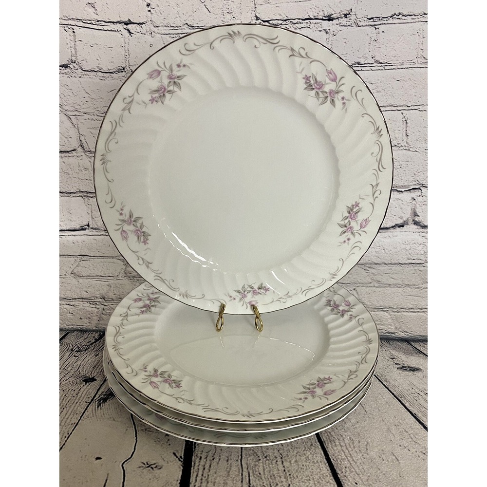 Gold Standard Pattern GTS1 Porcelain China 10.25" Dinner Plates (4) Pink Rose